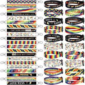 200 Pcs Rainbow Pride Wristlet and Keychains Bulk